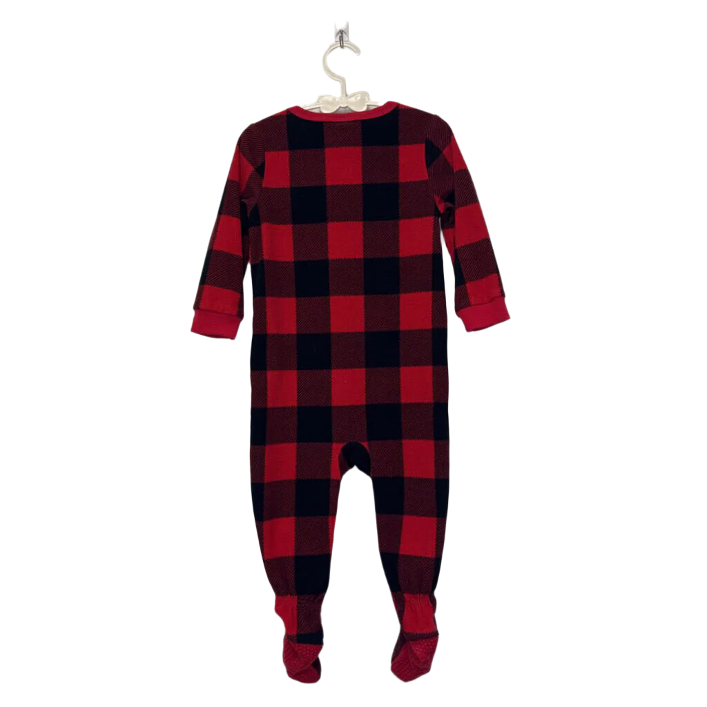 LS Footed Plaid Onesie