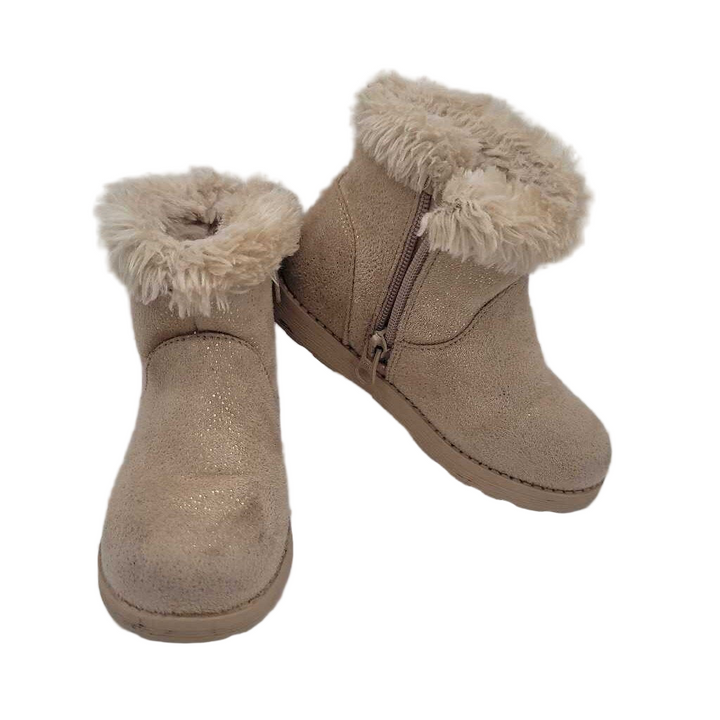 Zip Up Fleece Lined Glittery Boots