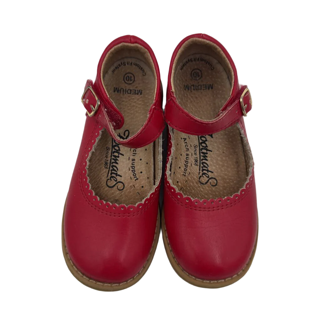 Velcro Clasp Scalloped Mary Janes