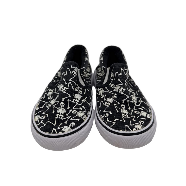Slip On Halloween Tennis Shoes / Skeletons
