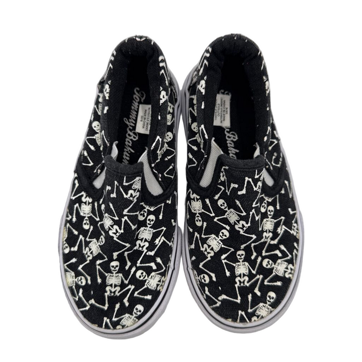 Slip On Halloween Tennis Shoes / Skeletons