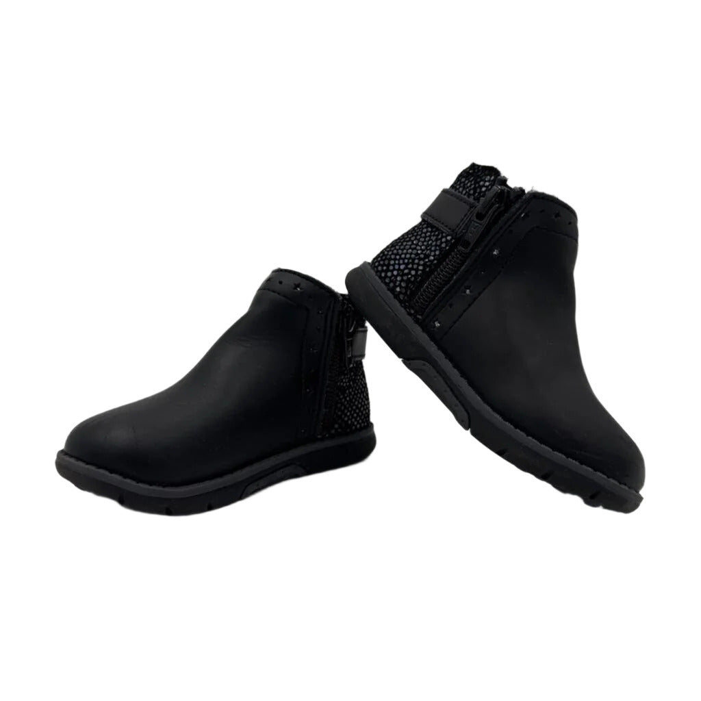 Zip Up Leather Ankle Boots