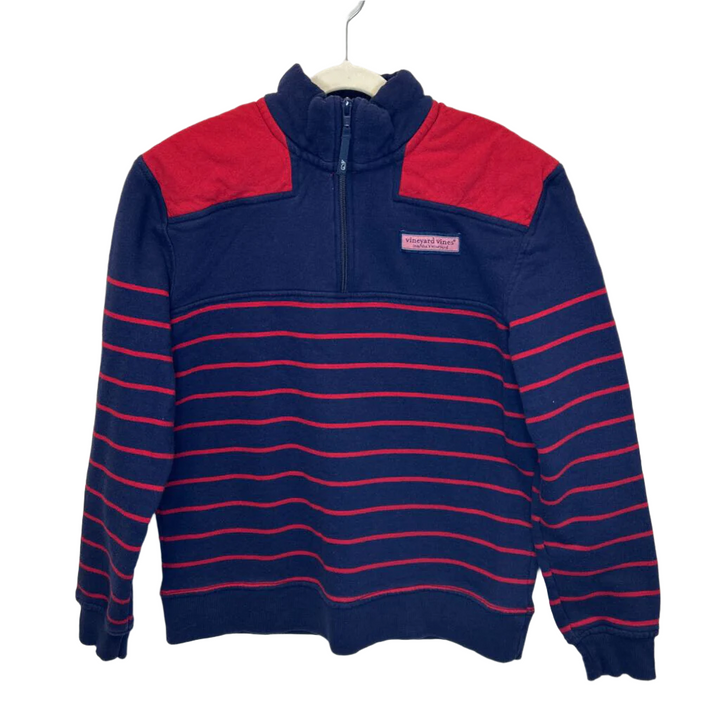 Qtr Zip LS Striped Pullover Sweater