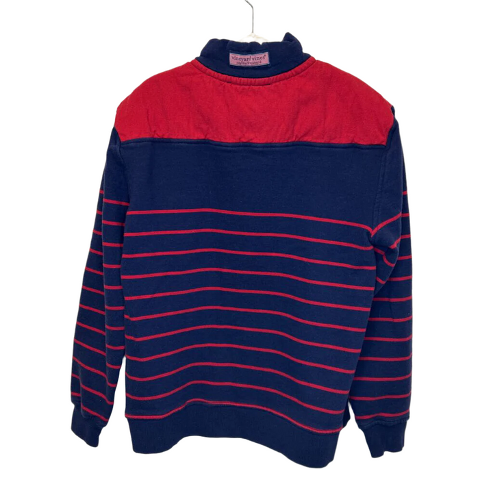 Qtr Zip LS Striped Pullover Sweater