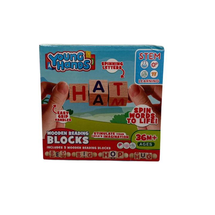 Wooden Alphabet Reading Spinning Blocks for Children