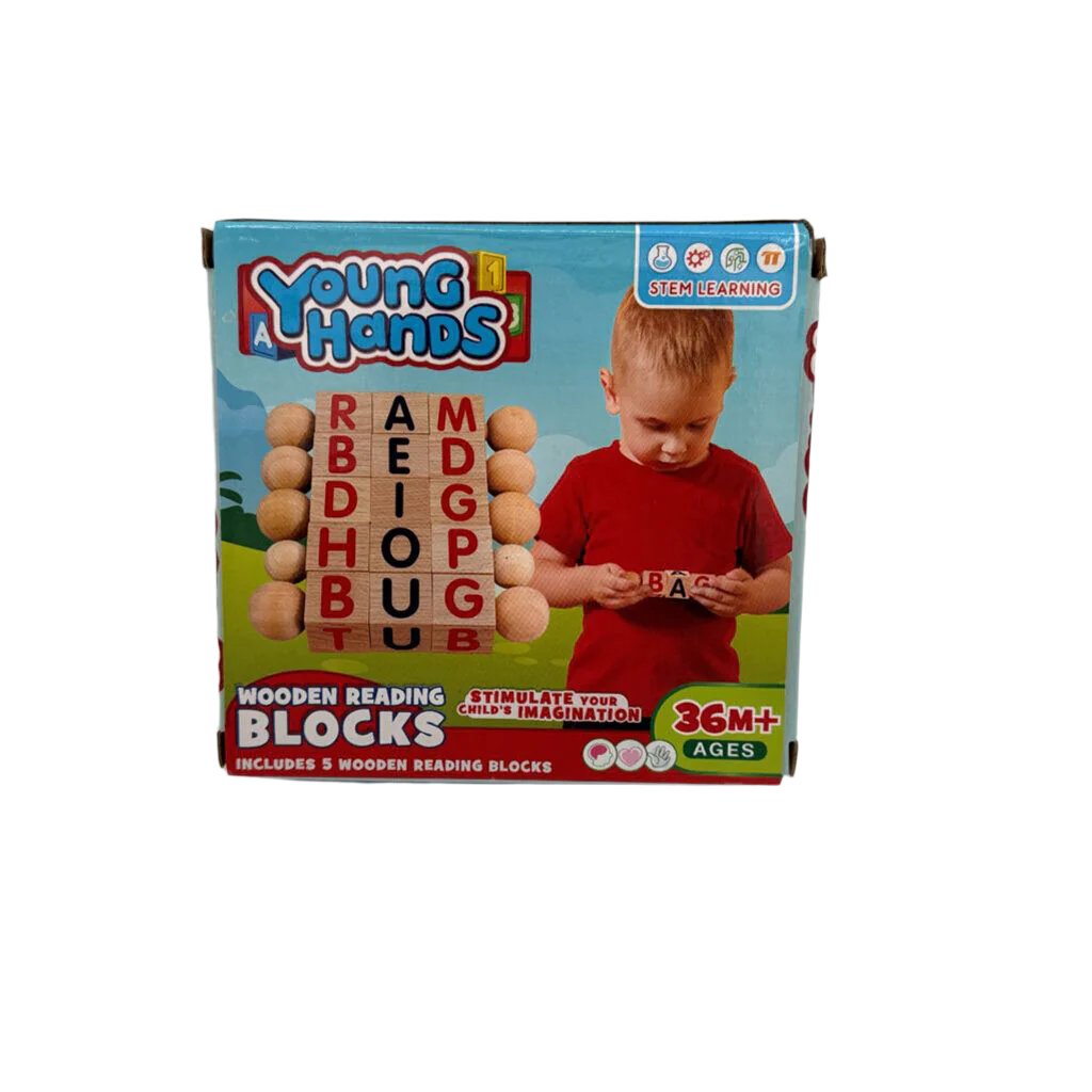 Wooden Alphabet Reading Spinning Blocks for Children