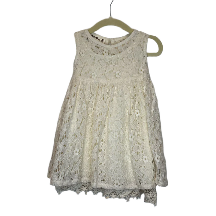 Sleeveless Lace Overlay Dress