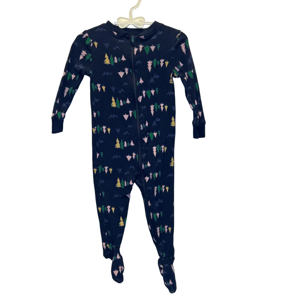 LS Footed Onesie / Christmas Trees