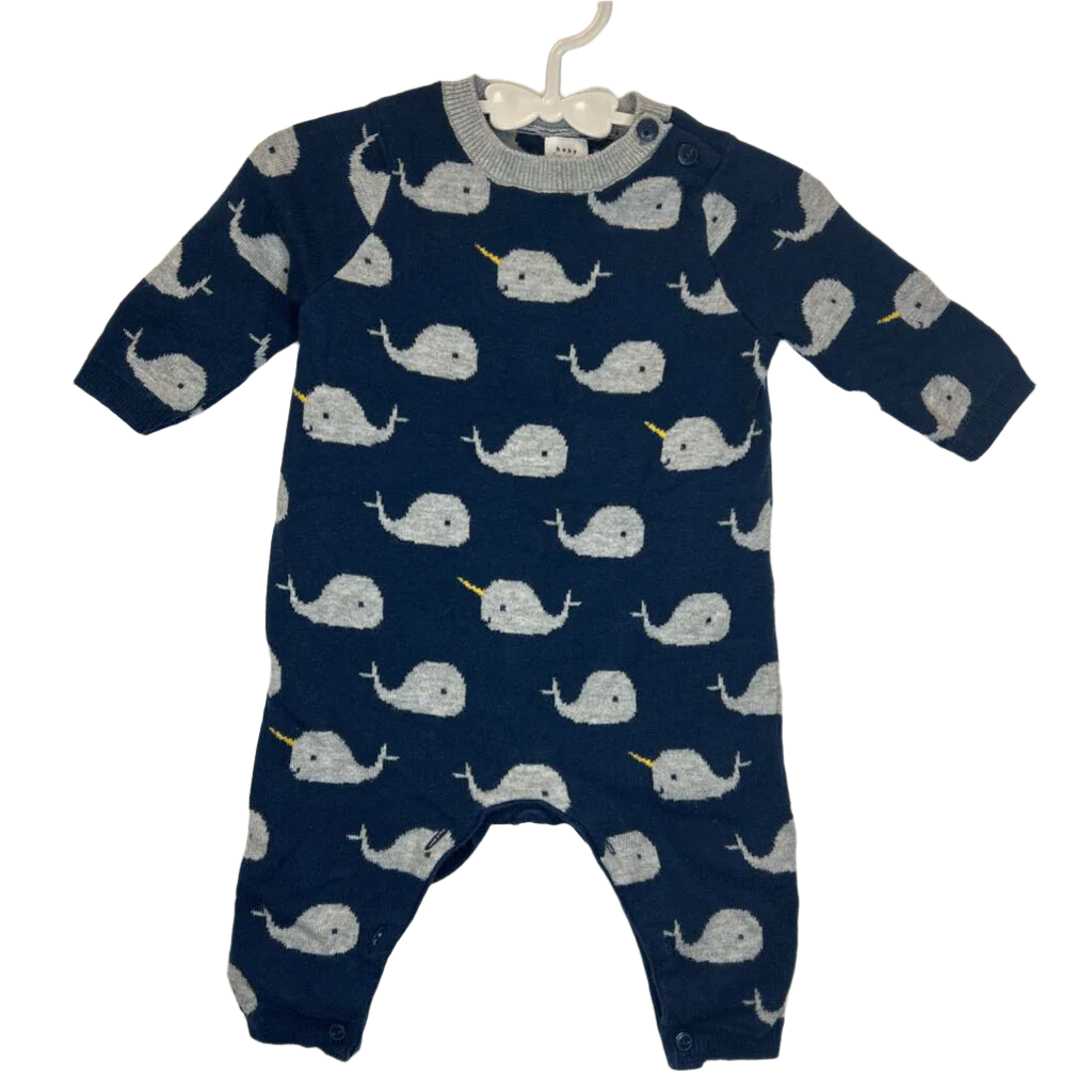 LS Romper / Narwal Whale