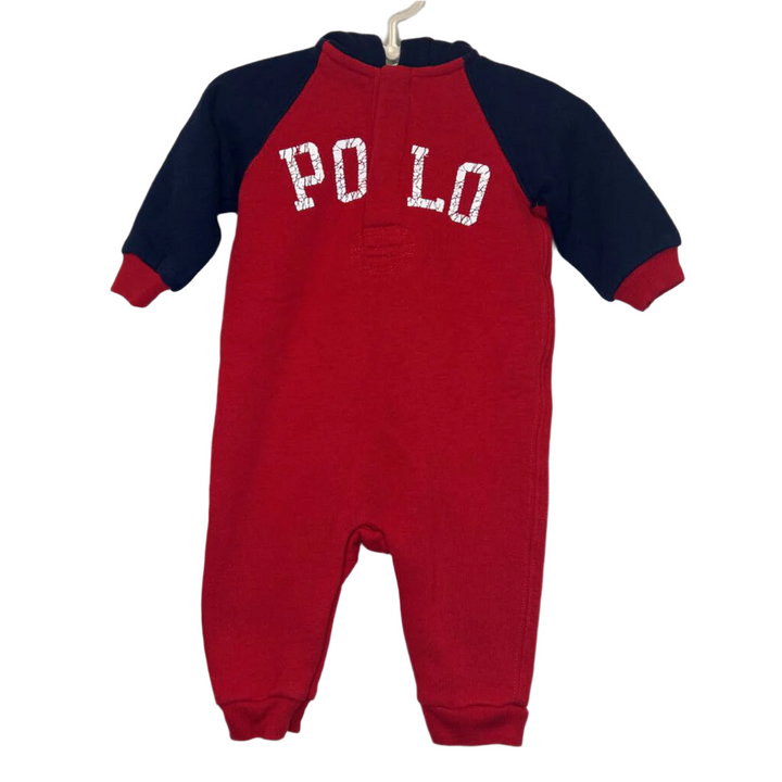 LS Hooded Romper / Polo Logo