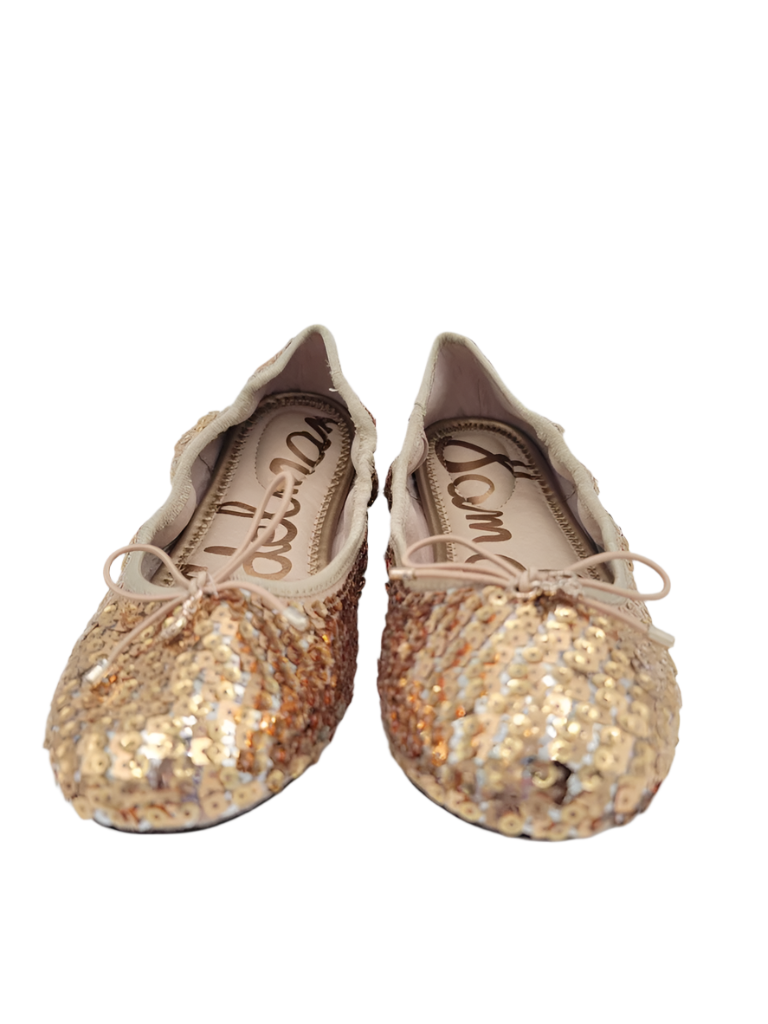Glittery Gold Flats