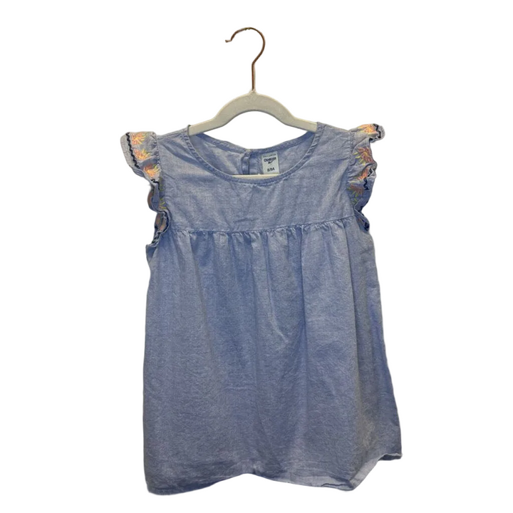 SS Cotton Shirt Ruffle Sleeve