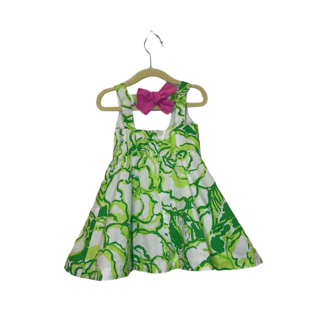 Sleeveless Empire Waist Dress / Flowers