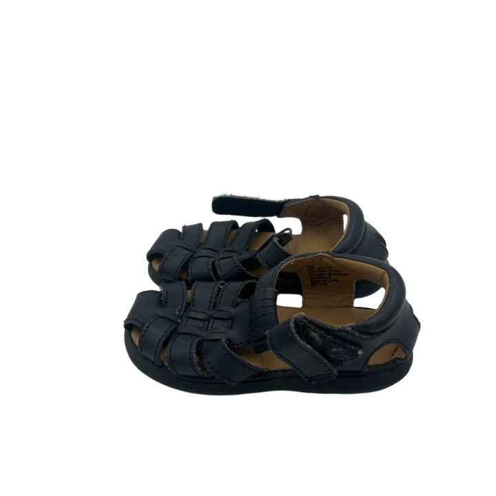 Velcro Closed Toe Leather Sandals