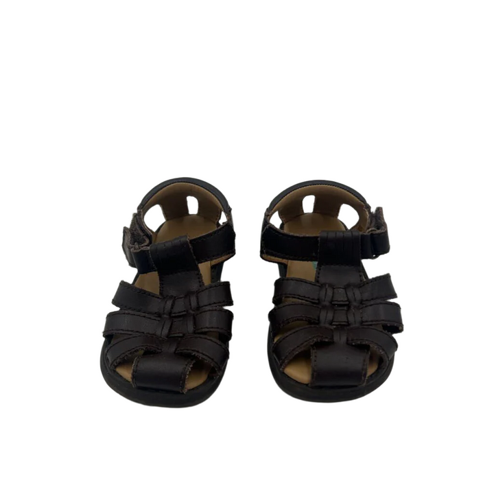 Velcro Closed Toe Leather Sandals