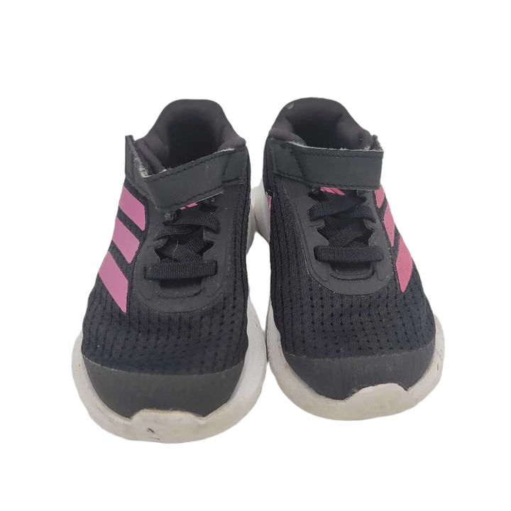 Velcro Clasp Sneakers / Pink Stripes