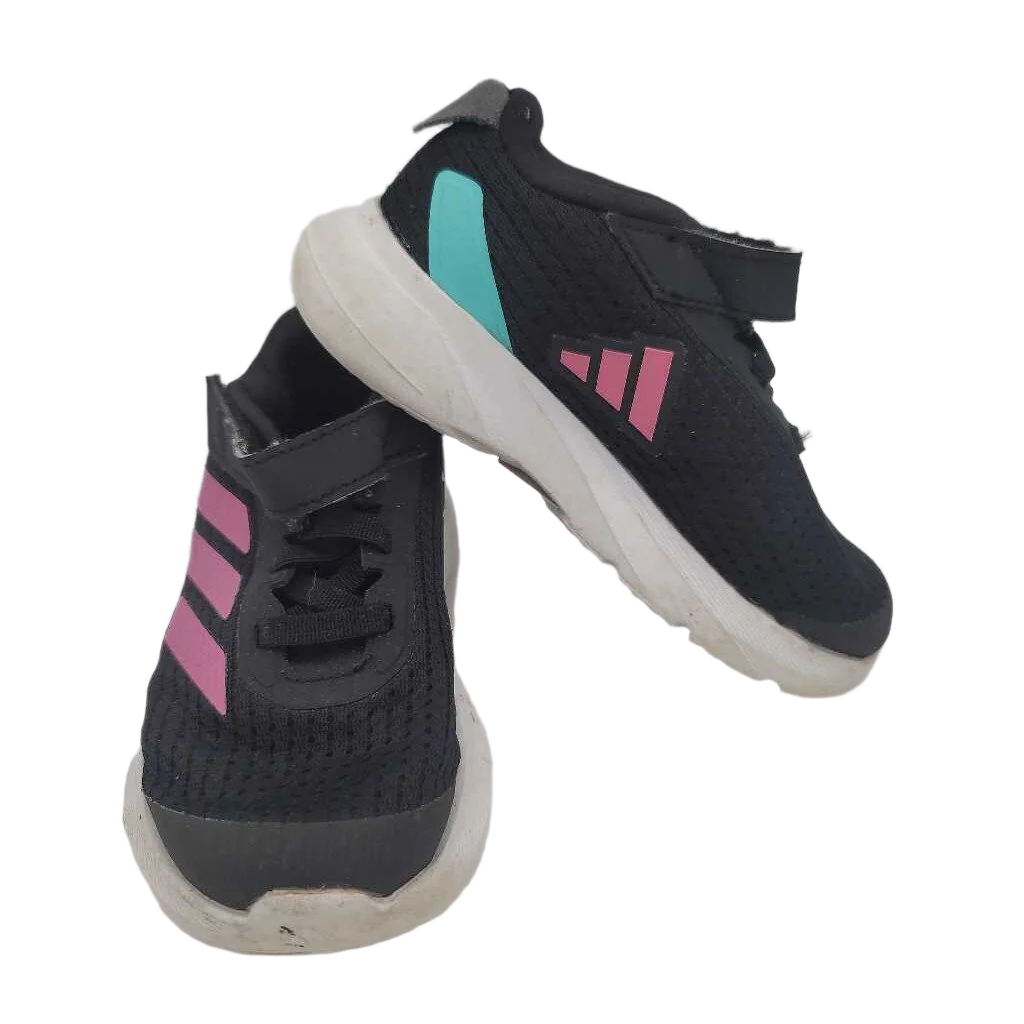 Velcro Clasp Sneakers / Pink Stripes