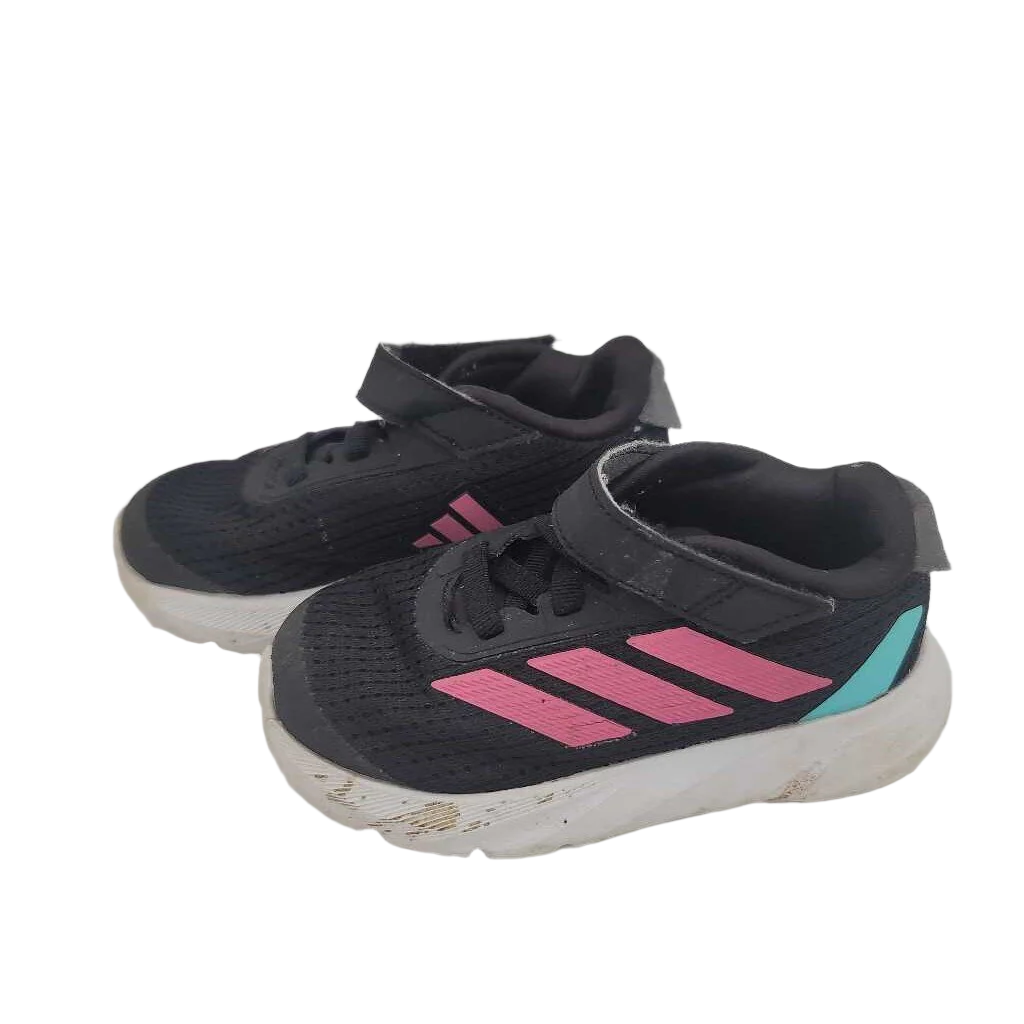 Velcro Clasp Sneakers / Pink Stripes