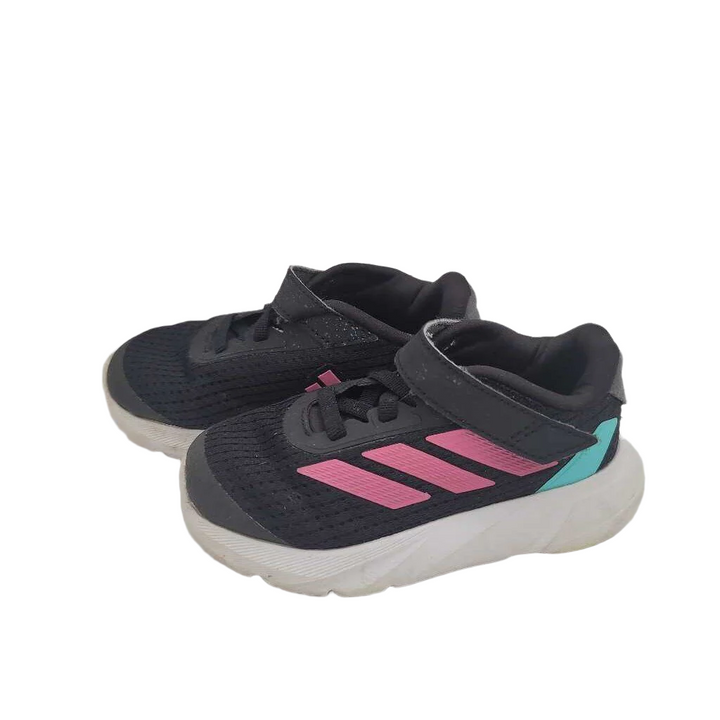Velcro Clasp Sneakers / Pink Stripes