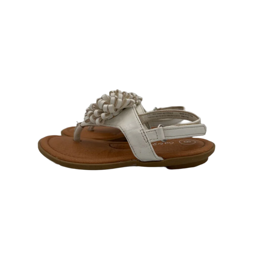 Velcro Strap Sandals/White Flower