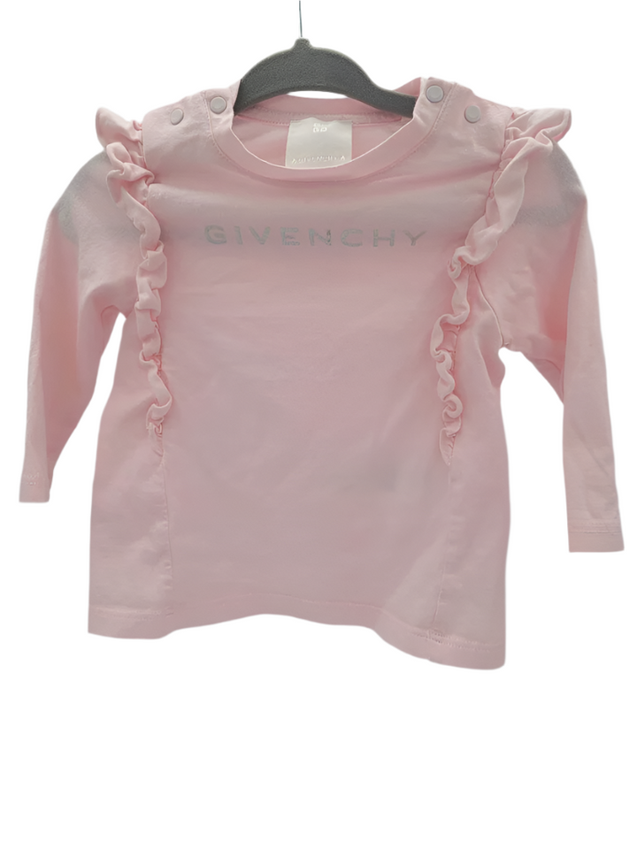 Pink Ruffle Long Sleeve Top/Givenchy