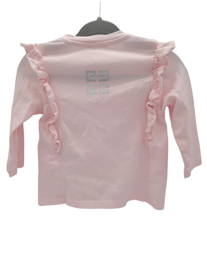 Pink Ruffle Long Sleeve Top/Givenchy