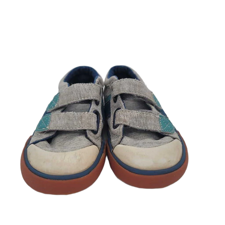 Velcro Tennis Shoes / Blue Stripes