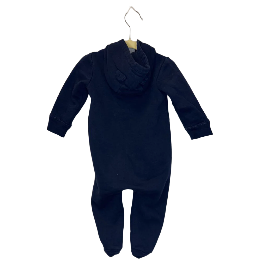 LS Hooded Romper / Gap Logo