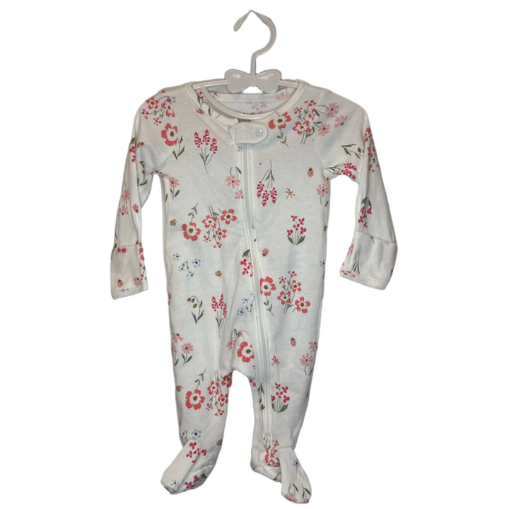 LS Footed Onesie Set / Flowers