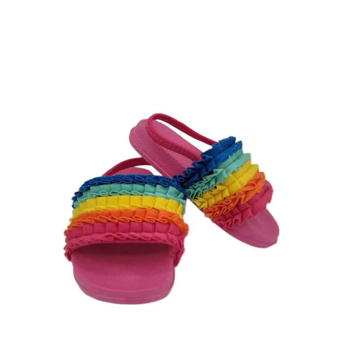Elastic Back Slip On Sandals / Rainbow