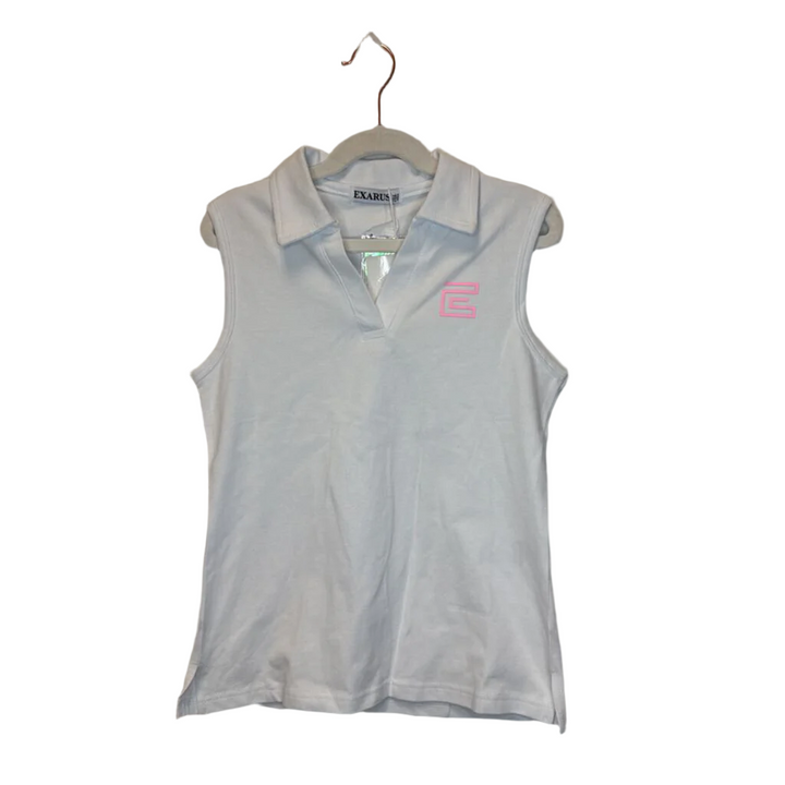 Sleeveless Collared Equestrian Shirt