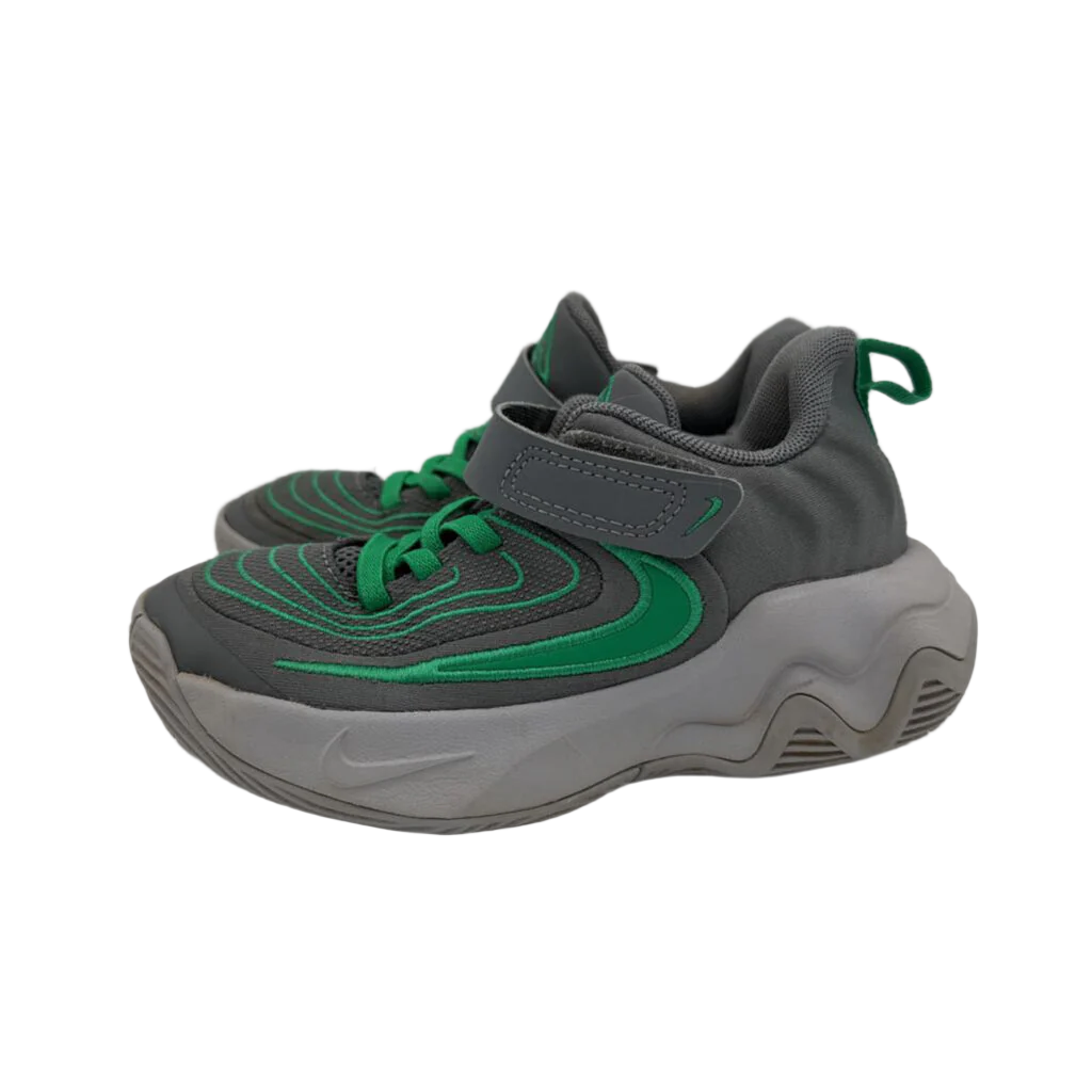 Velcro Tennis Shoes / Green Swoosh