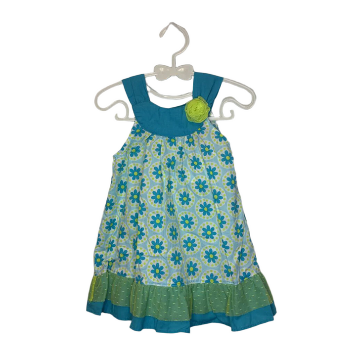 Sleeveless Dress + Diaper Cover / Flowers
