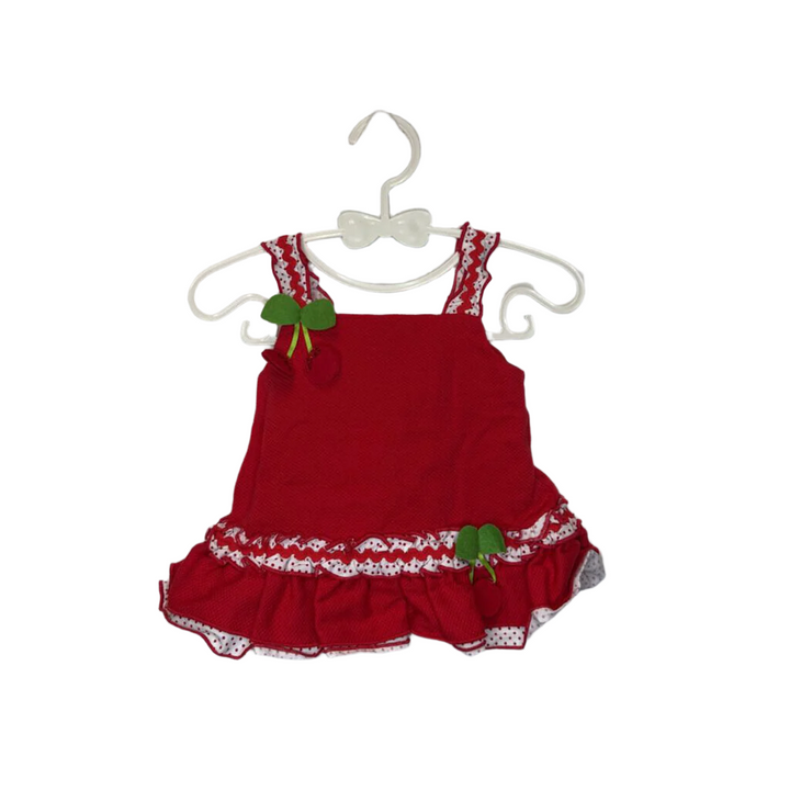 Ruffle Sleeve Top / Cherries