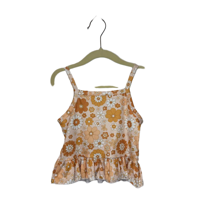 Tank Top + Bell Bottom Pants Outfit / Flowers