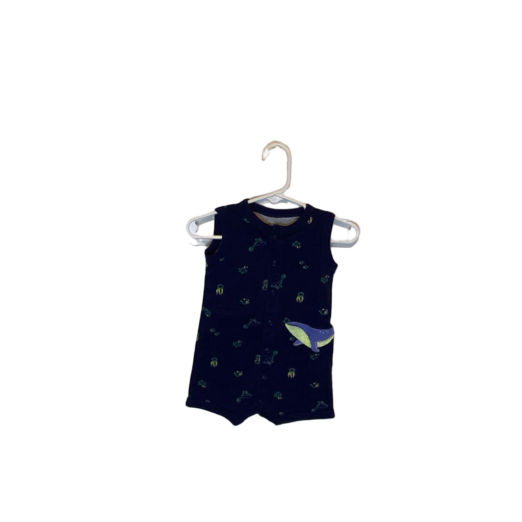 Sleeveless Romper / Whales