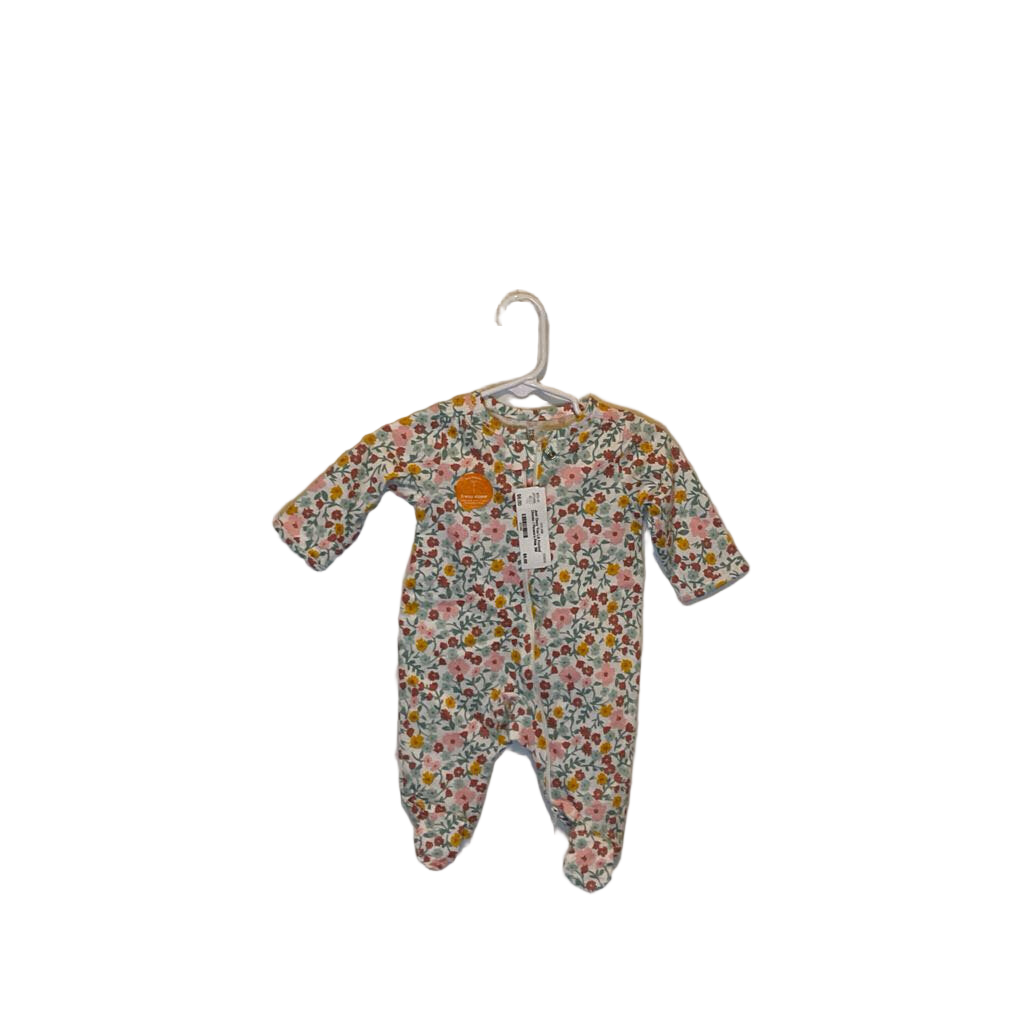 LS Footed Onesie / Flowers