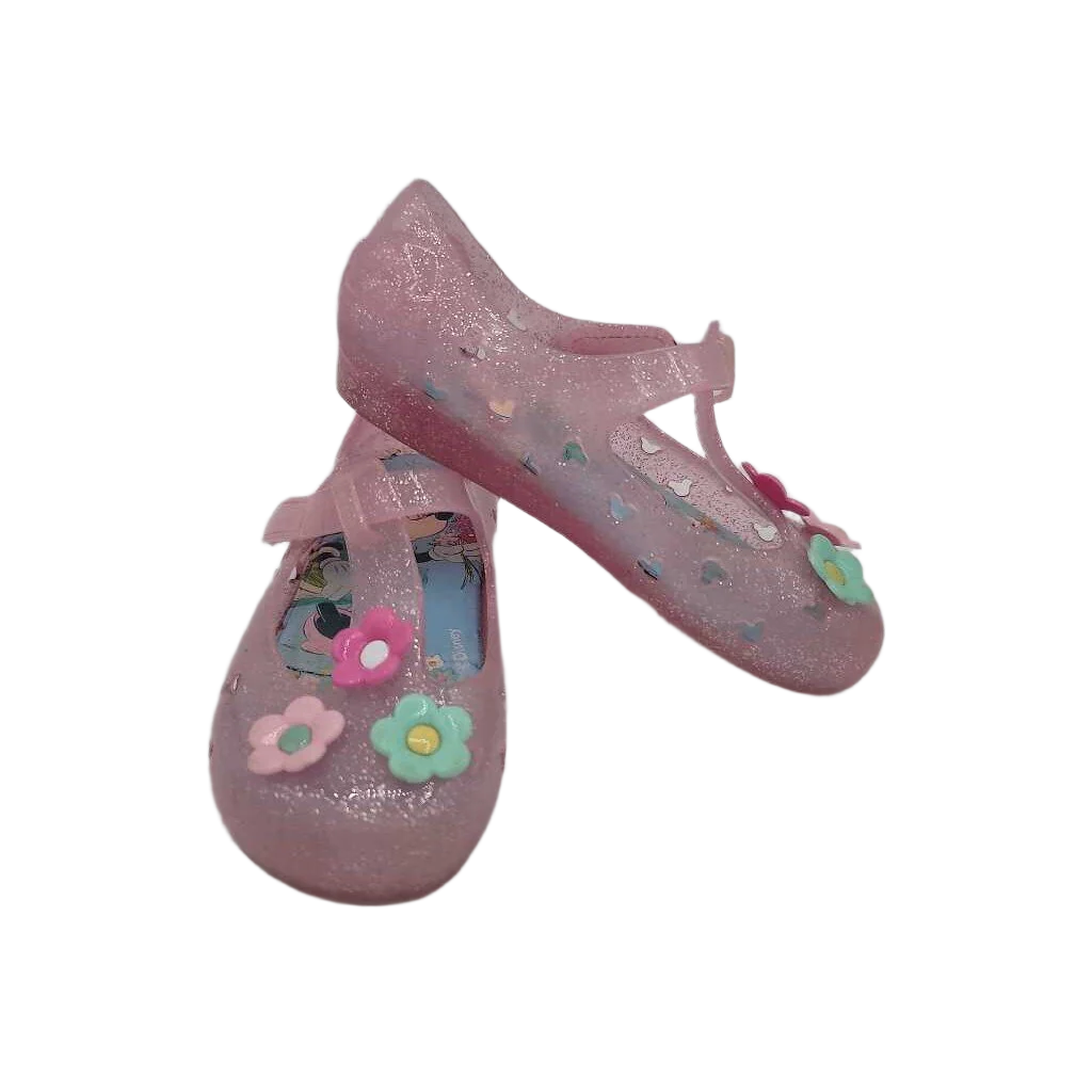 Velcro Jelly Shoes / Minnie Mouse + Flowers