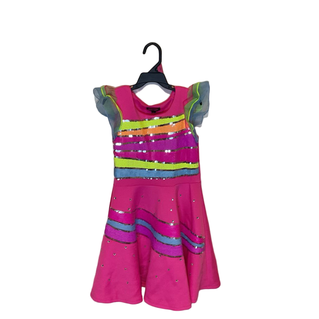 Tulle Sleeve Sequin Dress