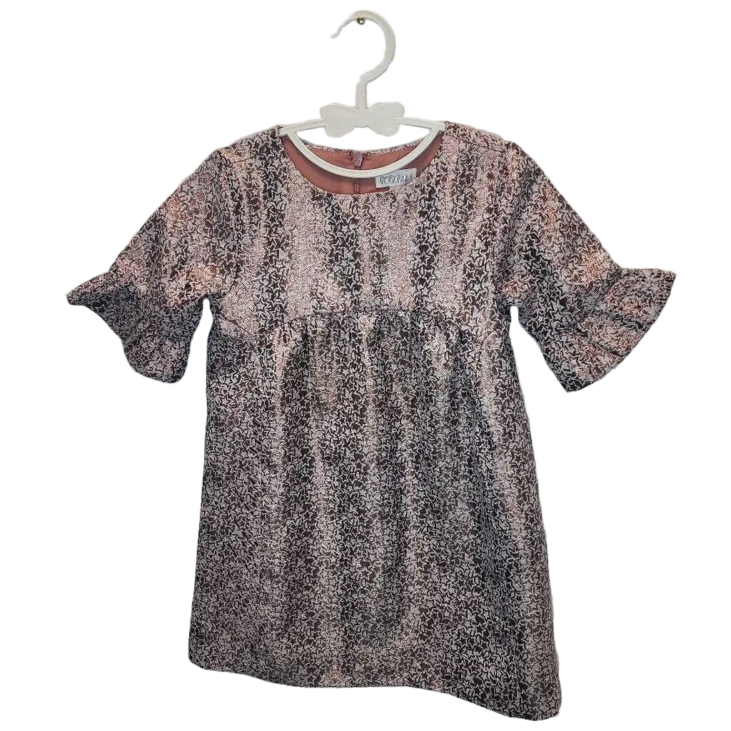 Metallic Mid-Sleeve Dress