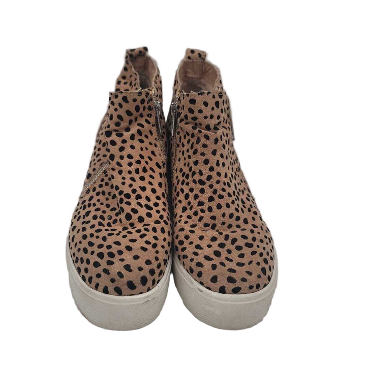 Zip Up Wedge Sneakers / Leopard
