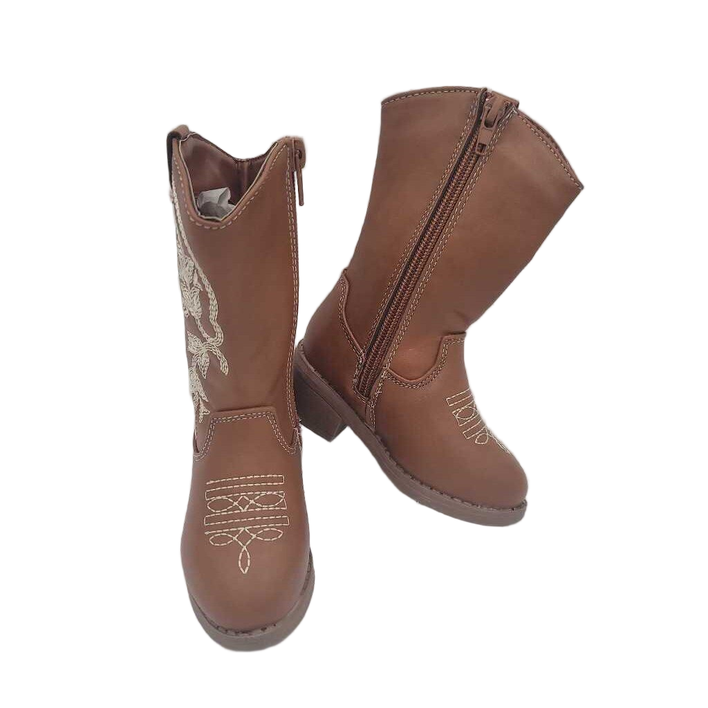 Cowboy Boots/Embroidered/Zipper
