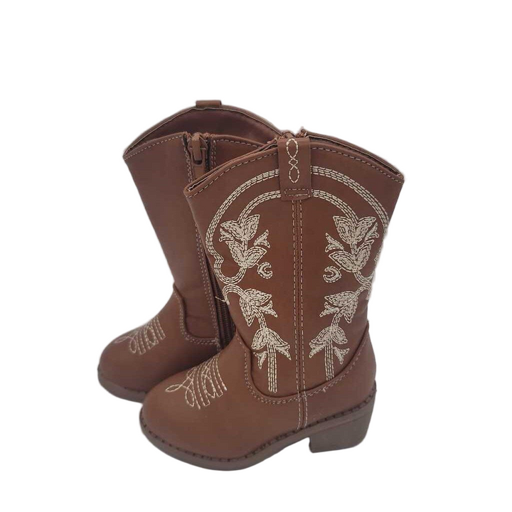 Cowboy Boots/Embroidered/Zipper