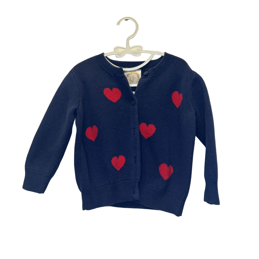 Button Up Cardigan Sweater / Hearts