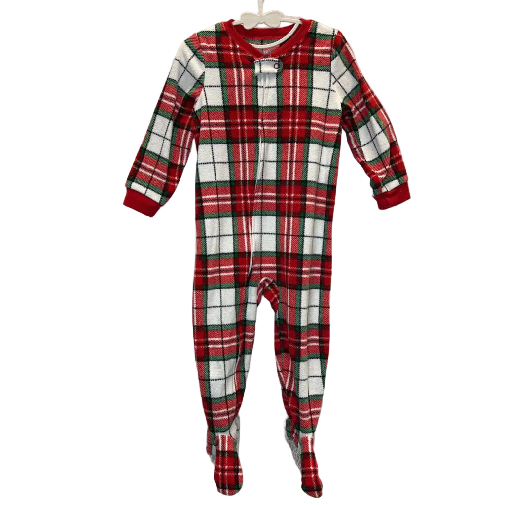 LS Plaid Footed Onesie
