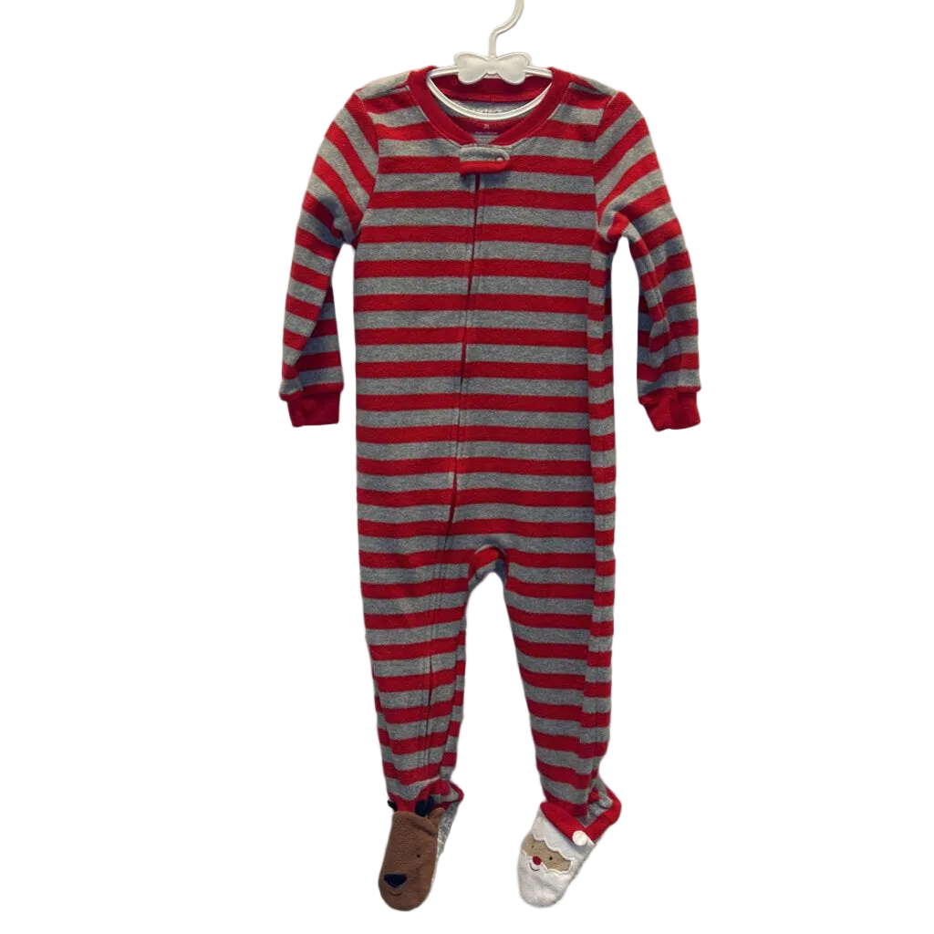 LS Striped Footed Onesie