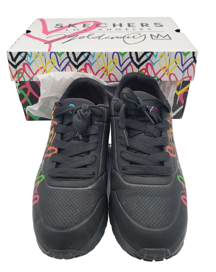 Lace Up Sneakers/Rainbow Hearts