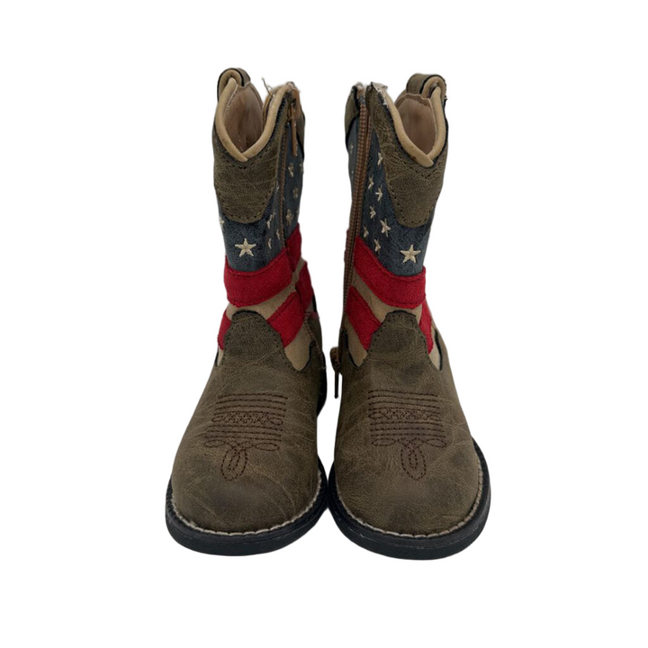 Zip Up Cowboy Boots / American Flag