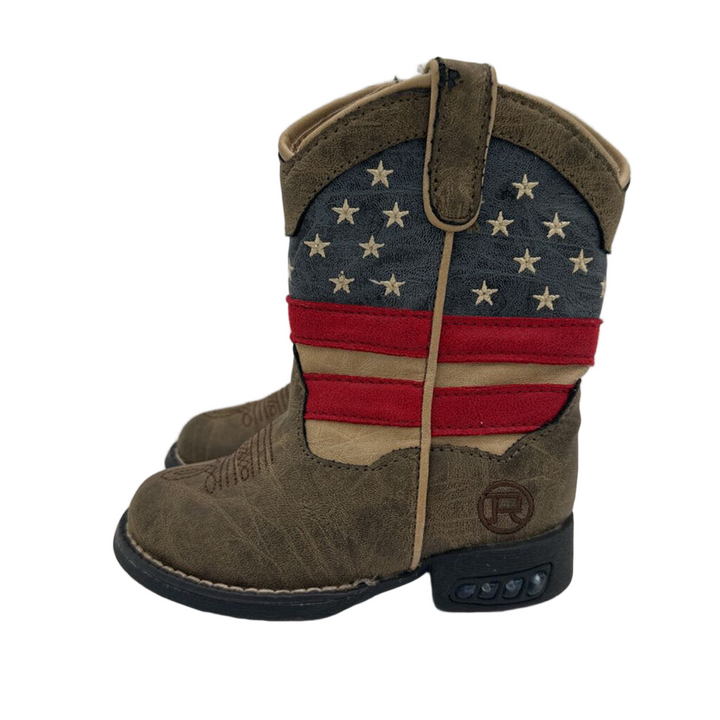 Zip Up Cowboy Boots / American Flag