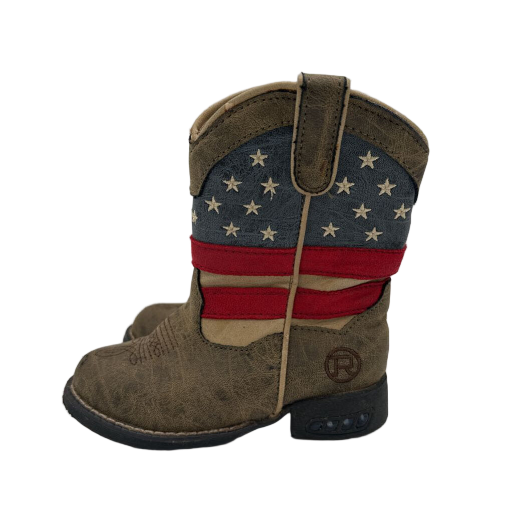 Zip Up Cowboy Boots / American Flag